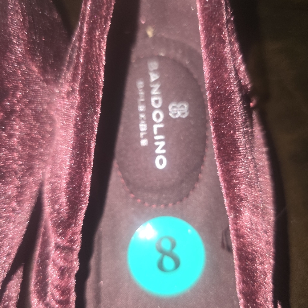 ALEXIKA VELVET BALLET FLATS WITH BOW BURGUNDY BY BALDOLINO never-worn - Picture 4 of 5